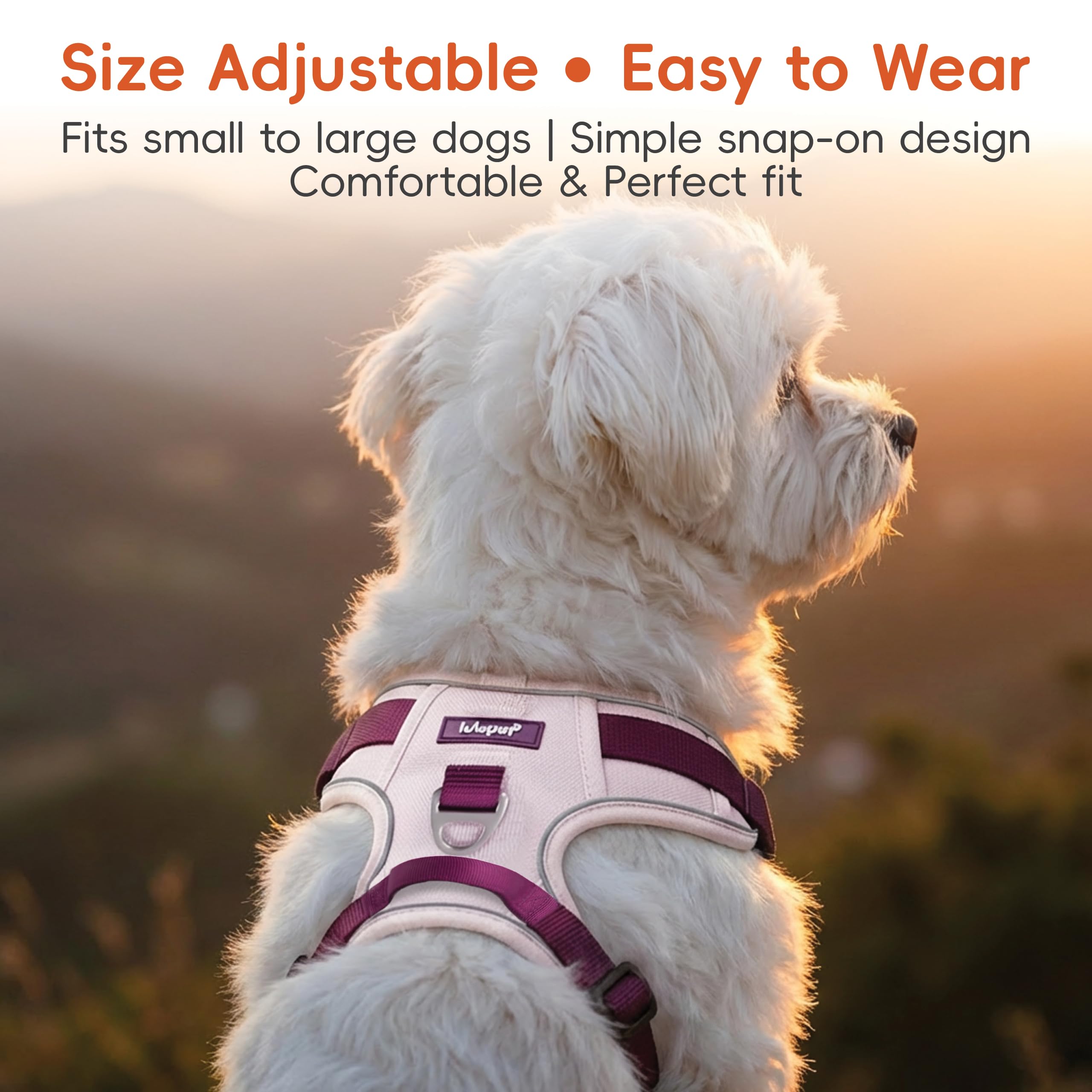 LULUPET pink harness control handle close-up for quick emergency stopping