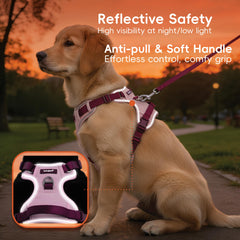 LULUPET pink harness side profile highlighting breathable mesh for all-day comfort