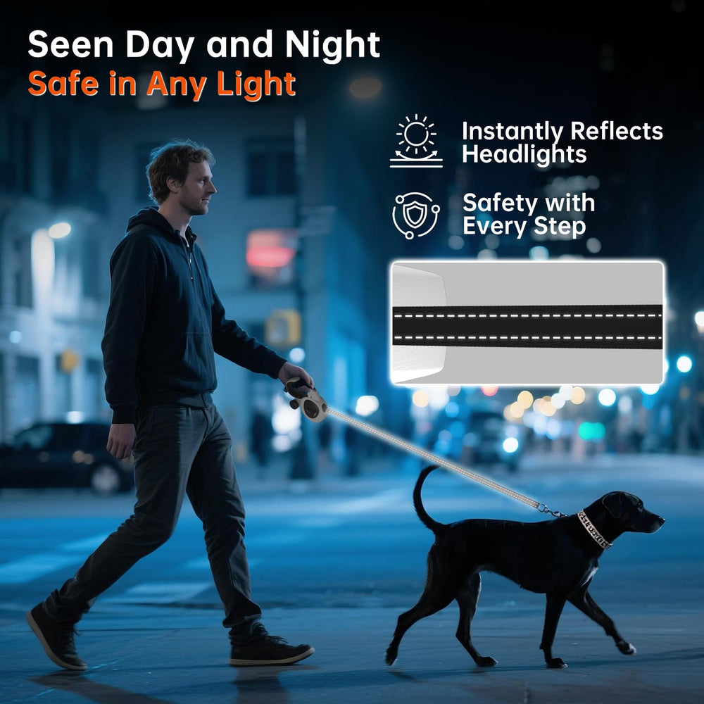 LULUPET integrated poop bag dispenser keeps cleanup convenient on every walk.