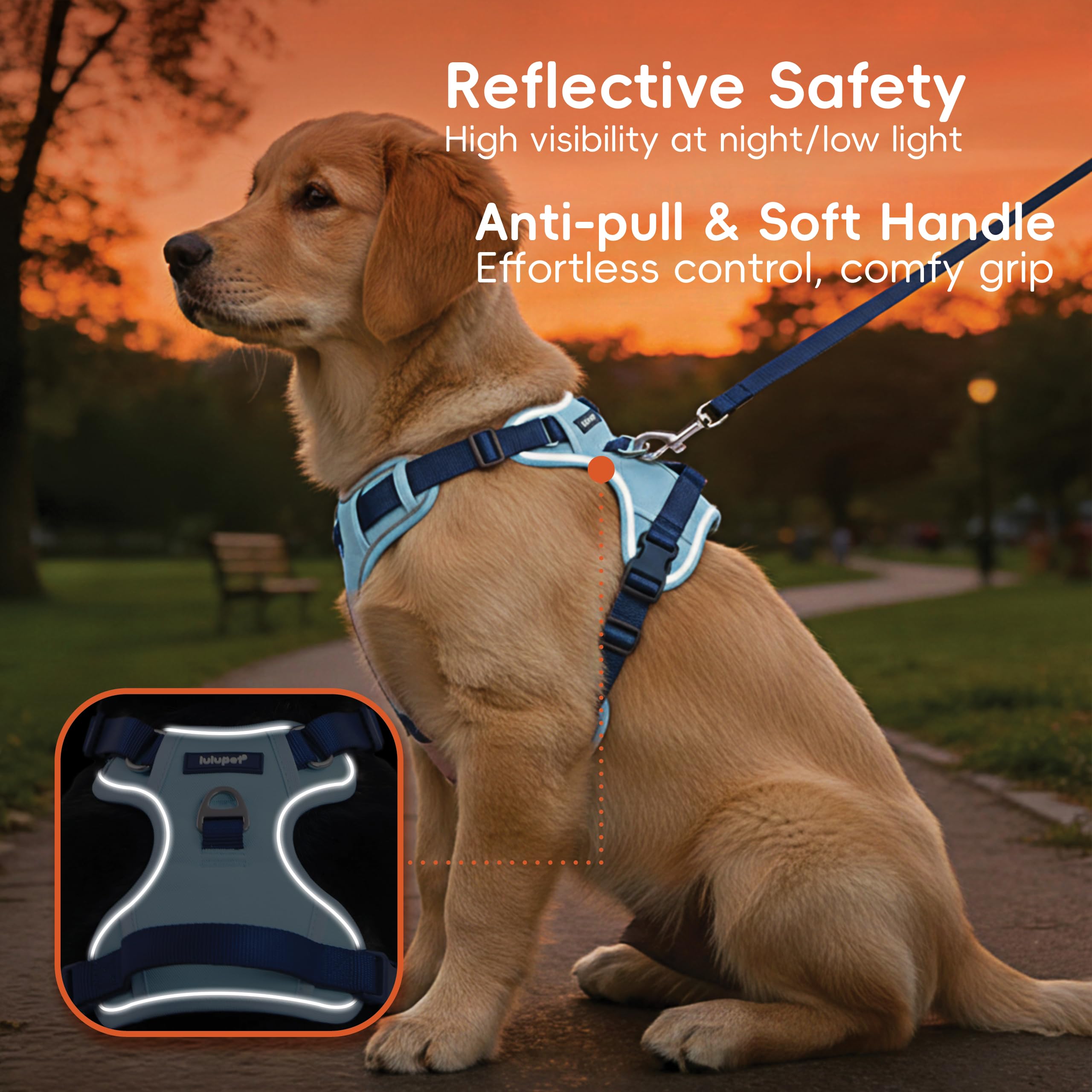 LULUPET reflective strips boost night visibility during walks