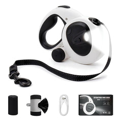 LULUPET retractable leash 16ft LED light for safer evening walks.
