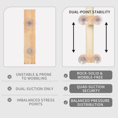Lulu's World natural rubberwood and dense sisal fibers for durable scratching.
