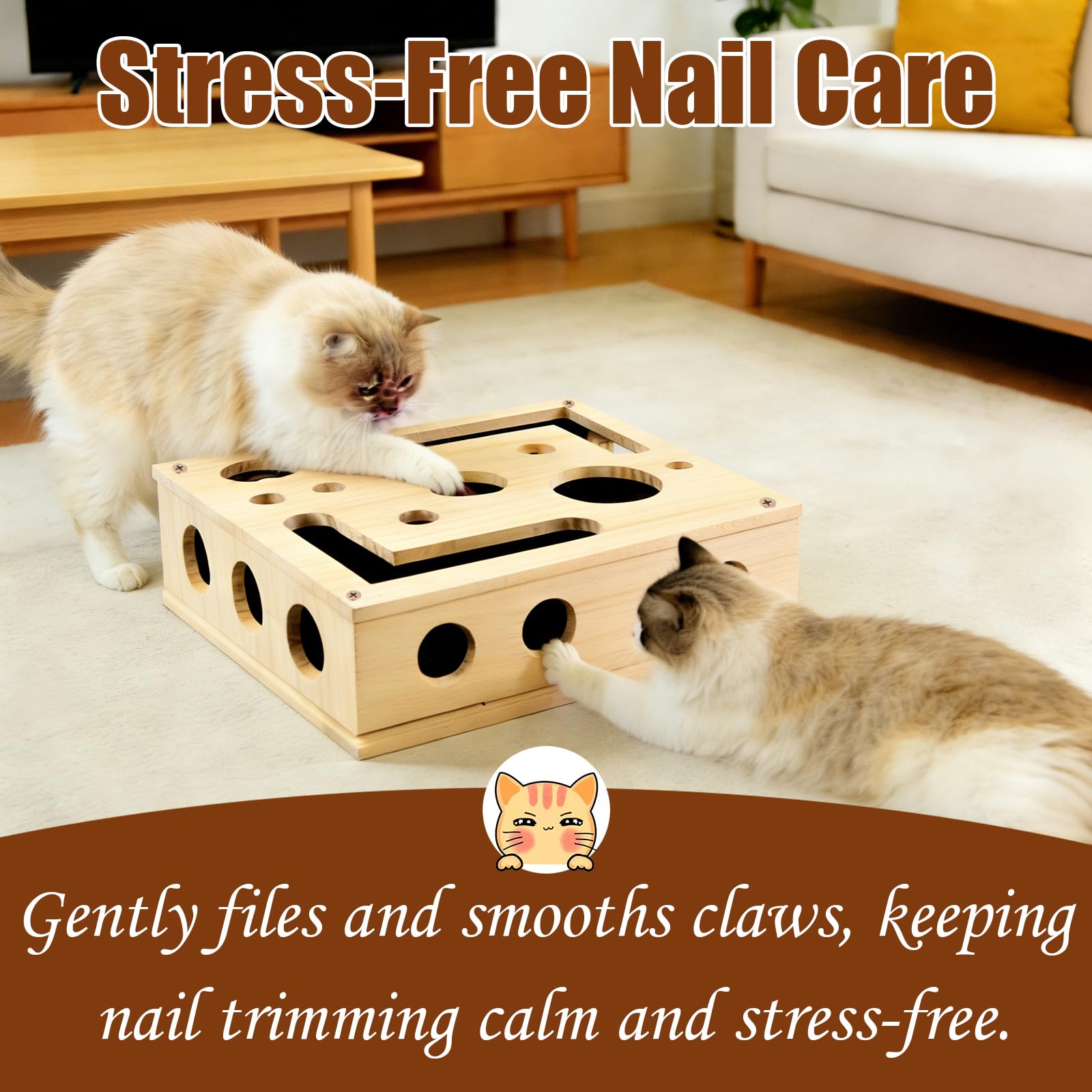 Lumixa wooden enrichment puzzle toy for indoor cats