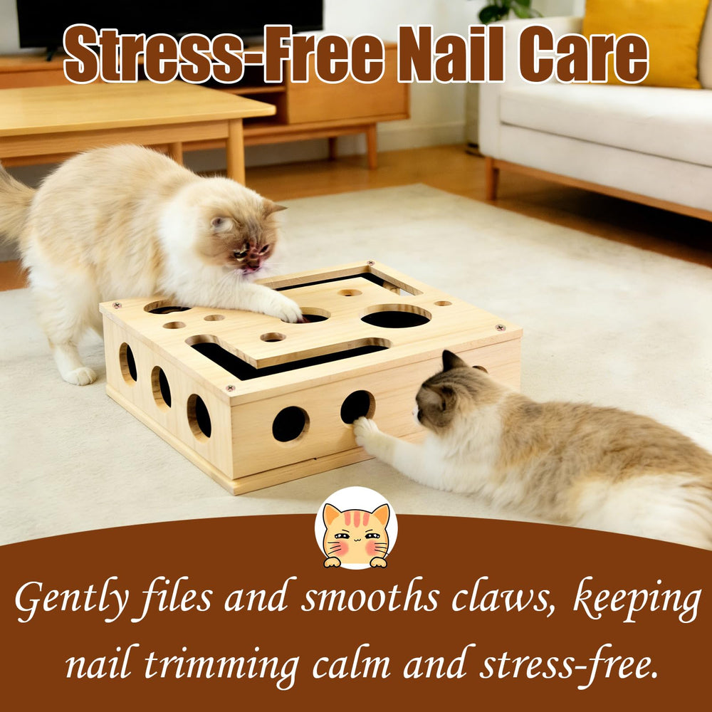 Lumixa wooden enrichment puzzle toy for indoor cats