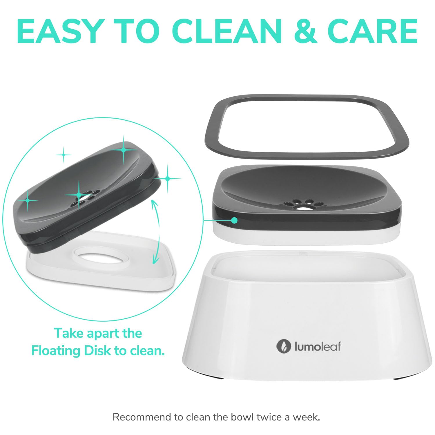 LumoLeaf anti-slip base keeps the bowl steady on car trips.