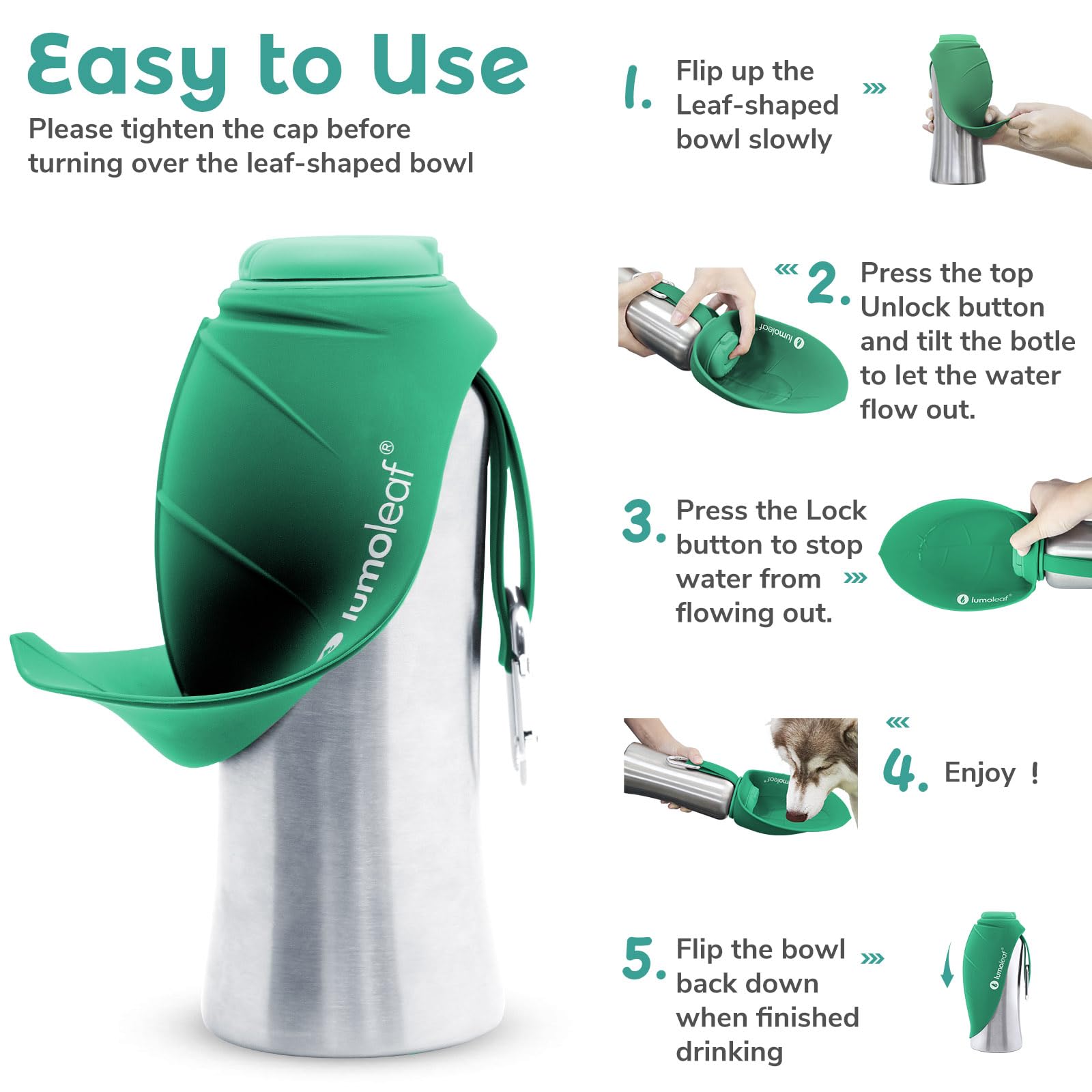 LumoLeaf BPA-free silicone with stainless steel for safe, durable travel.