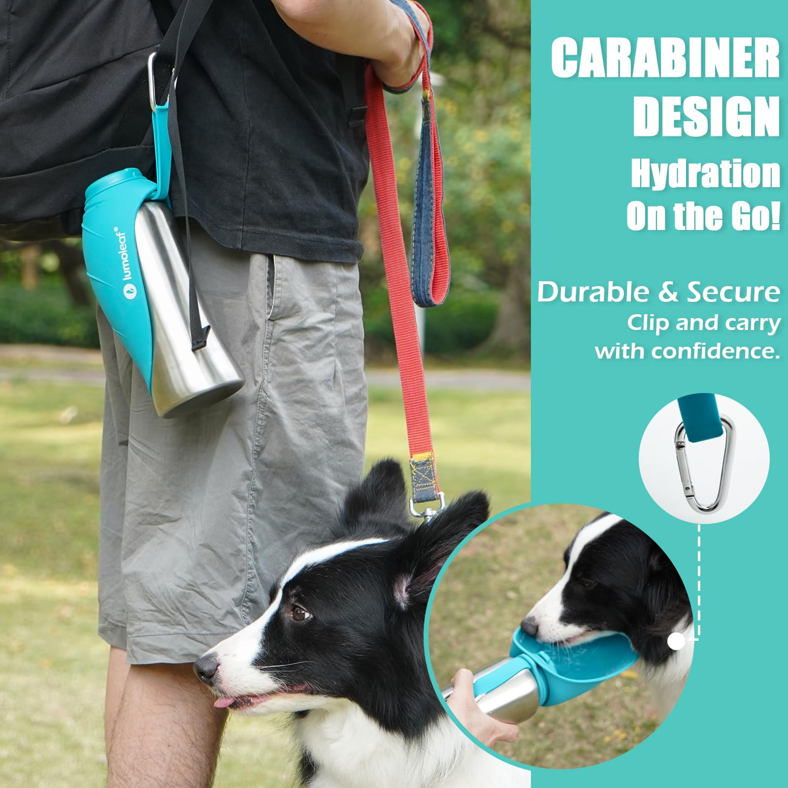 Quick-release water flow control for simple one-handed operation on walks.