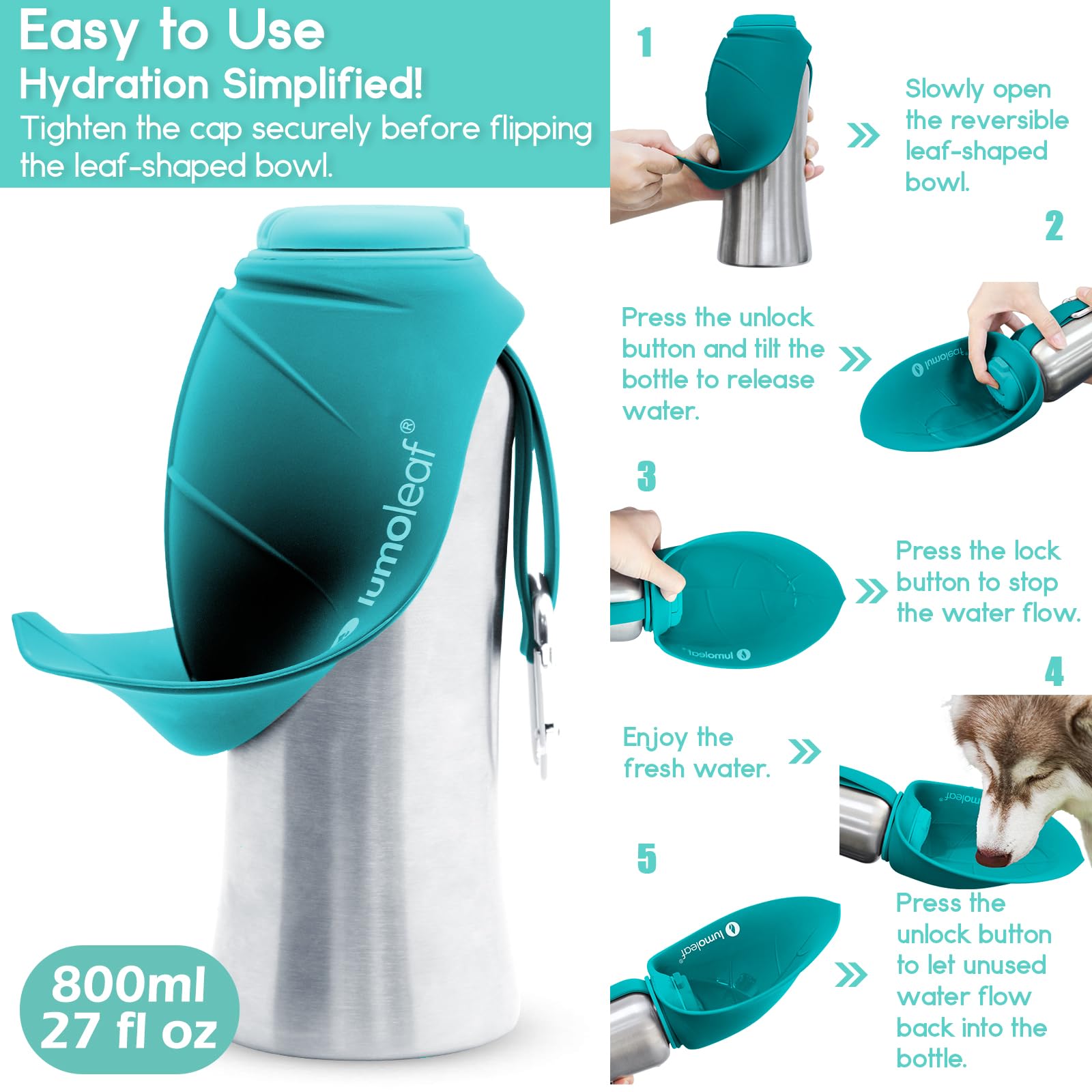 Wrist strap and carabiner provide hands-free carrying options.