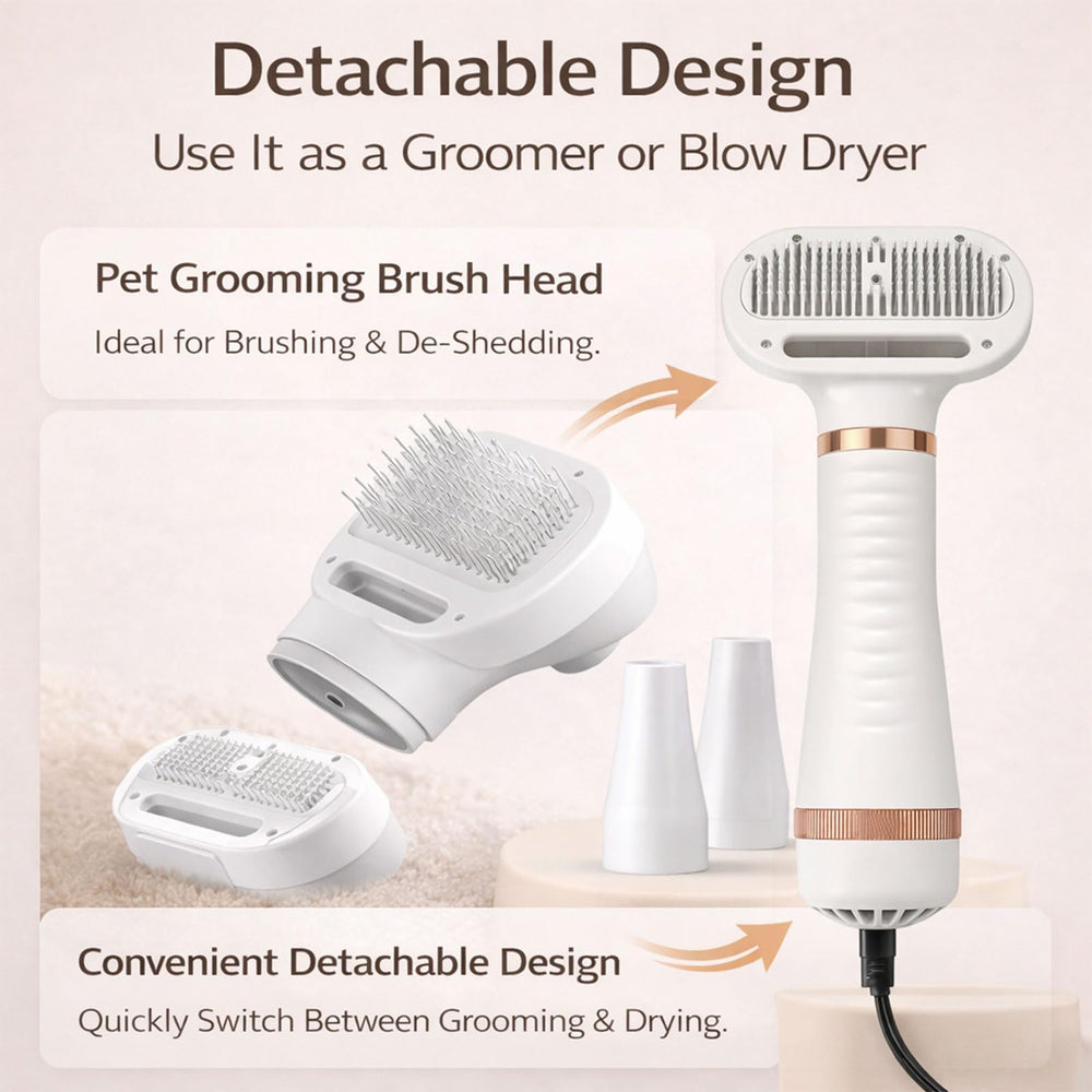 LUMUTATA steam grooming lifts fur and reduces static during shedding.