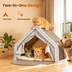 LUNNTE cat house curtains inside provides private, cozy retreat for pets.