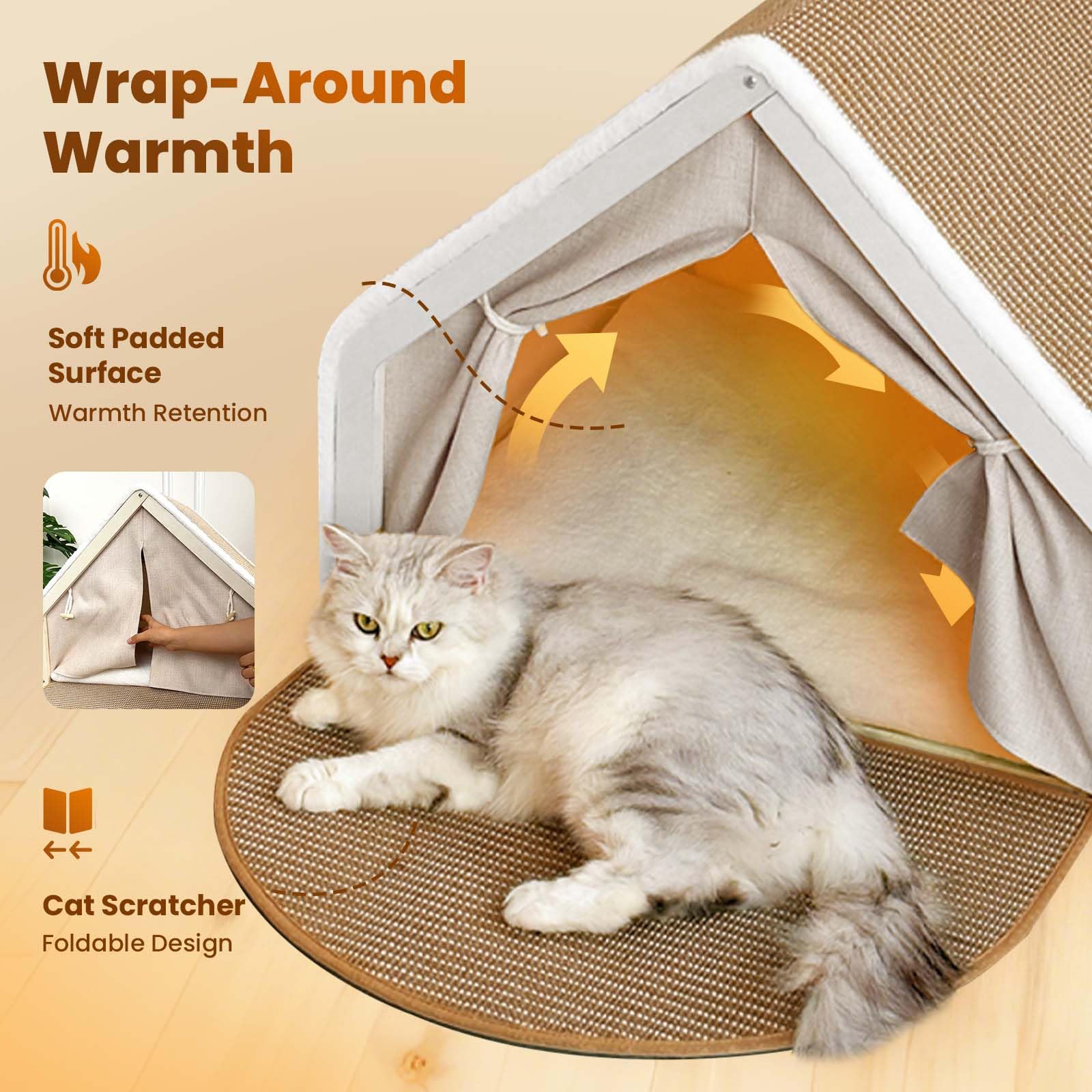 LUNNTE plush cushioned base provides soft, warm comfort for lounging.