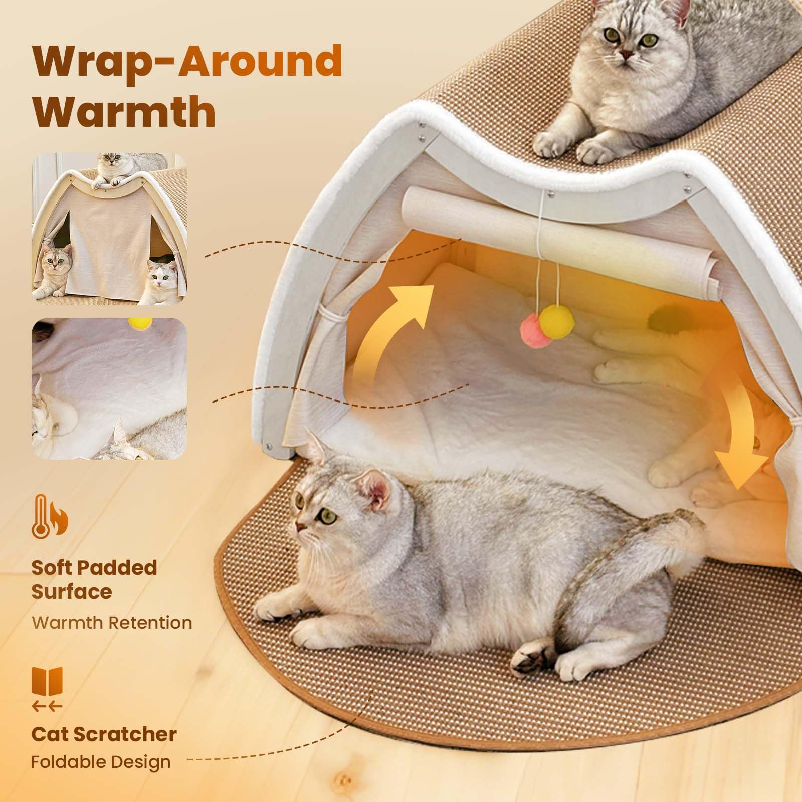 LUNNTE plush cushioned base for cozy, comfortable naps.