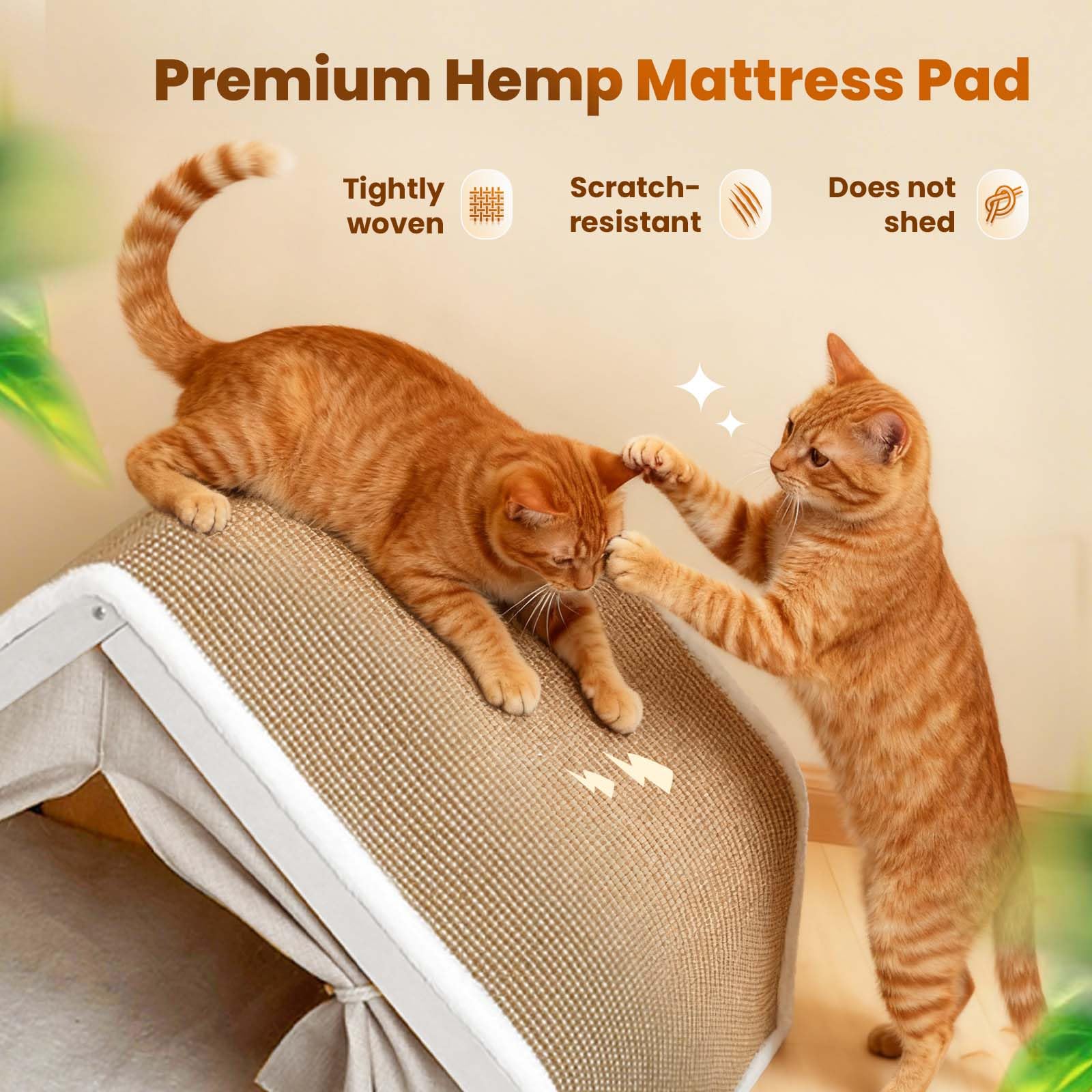 LUNNTE sisal-scratcher-mat invites gentle scratching while protecting furniture.