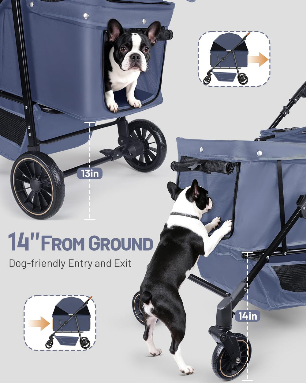 LUODIER extra-large rear wheels for stable navigation on varied surfaces