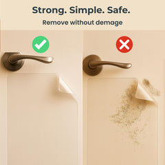 Lupvar adhesive dots installation shown without tools for renters