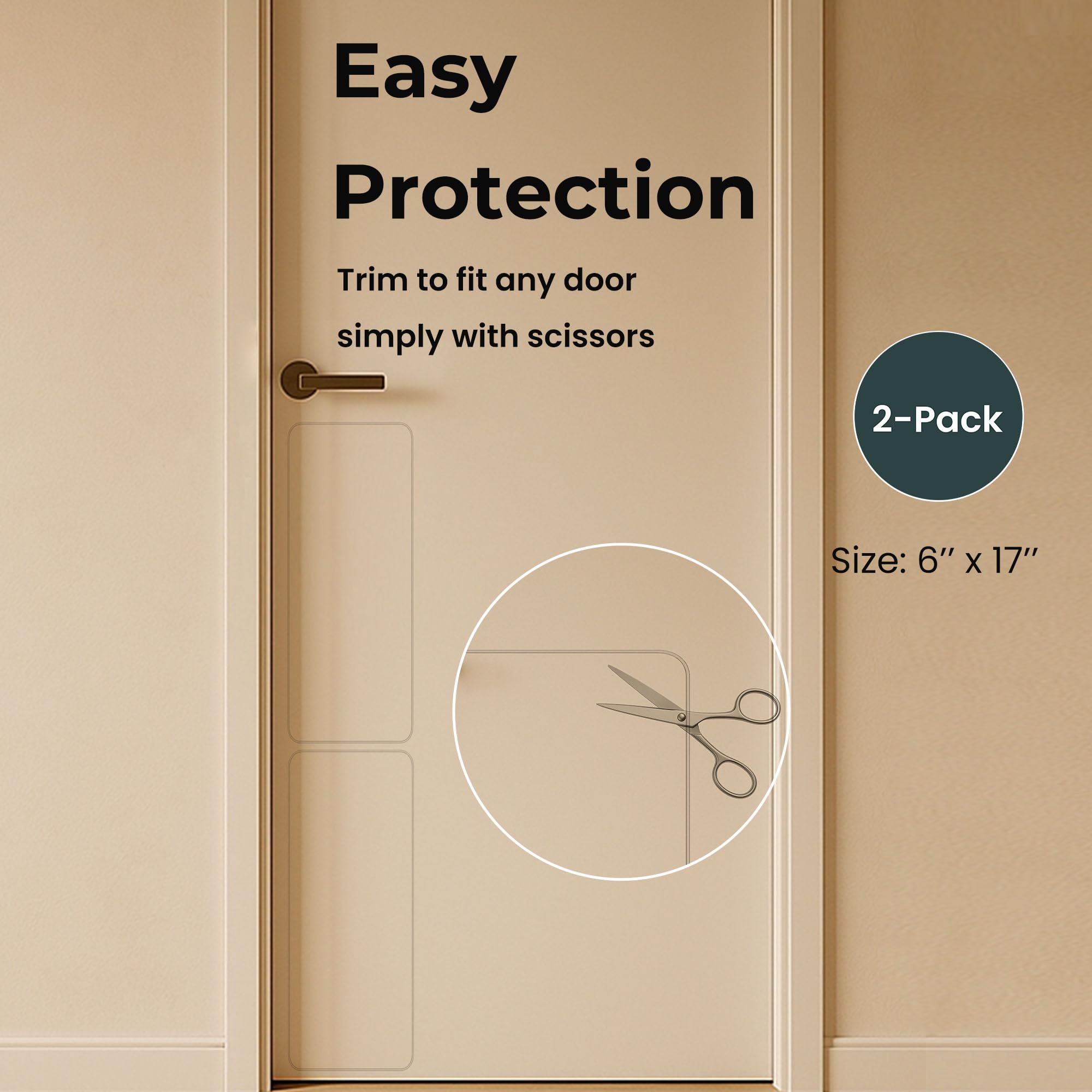 Lupvar clear door shield sits flush preserving door color
