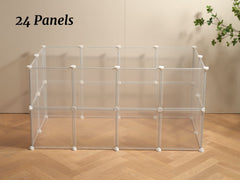 LURIVA clear plastic playpen for indoor and outdoor use provides flexible space.