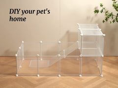 LURIVA guinea pig cage with clear walls for easy observation of activity.