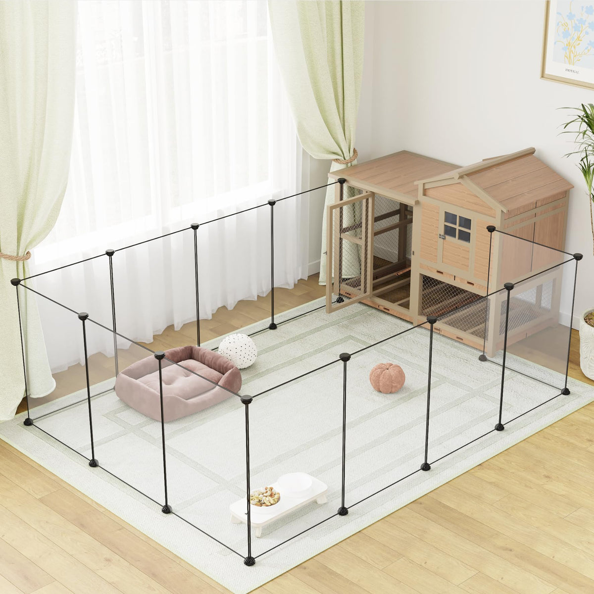 LURIVA large transparent playpen panel provides clear visibility for safe indoor monitoring.