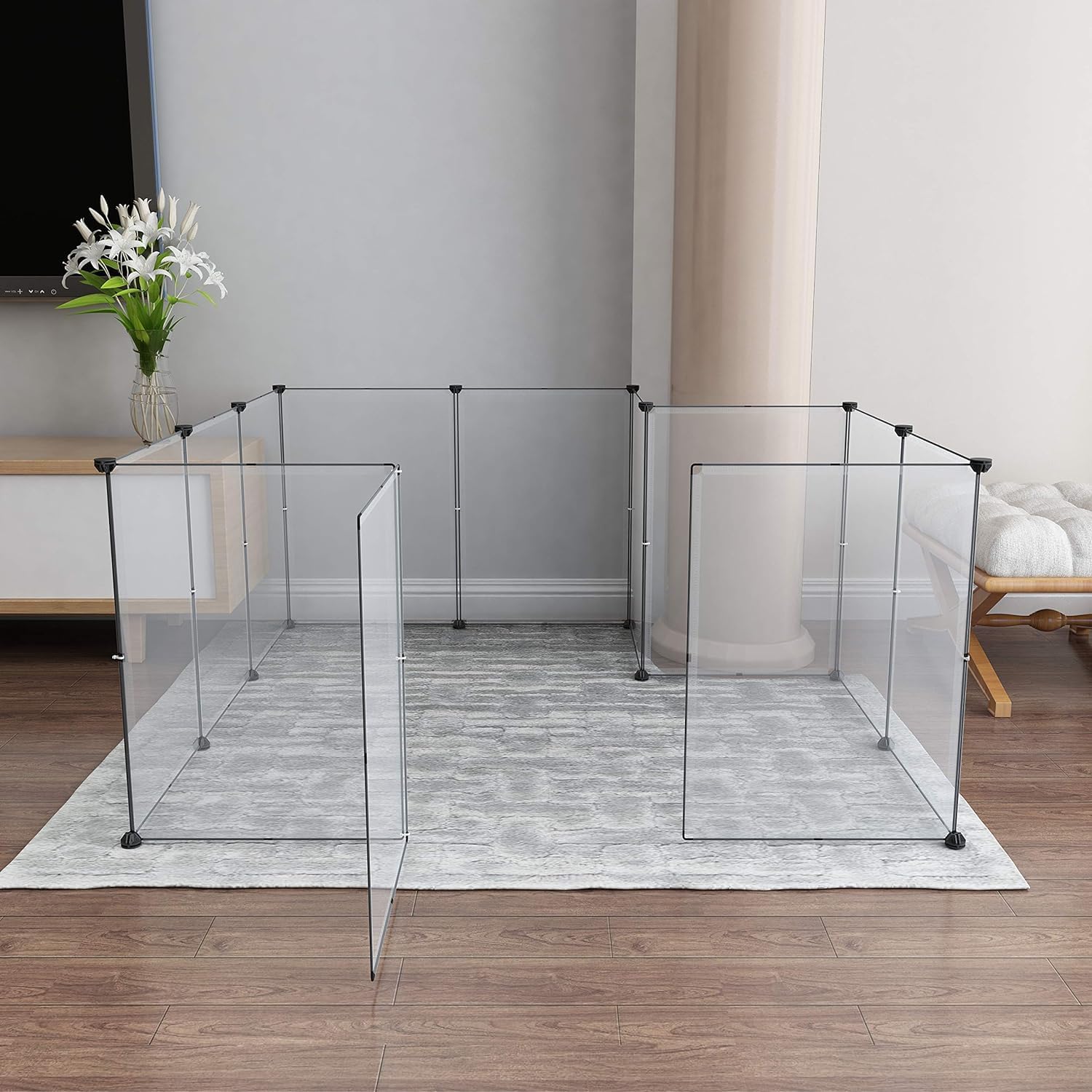 LURIVA playpen doors and foldable fence option helps tailor your space.