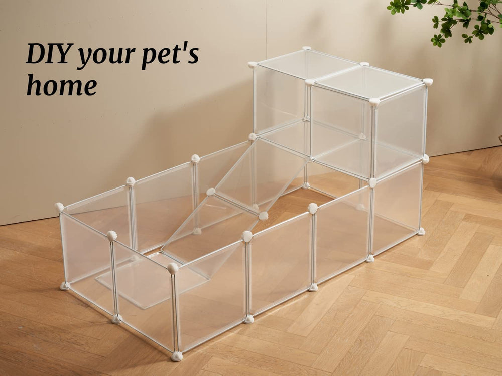 LURIVA rabbit enclosure with see-through panels for visibility during play.