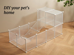 LURIVA rabbit enclosure with see-through panels for visibility during play.