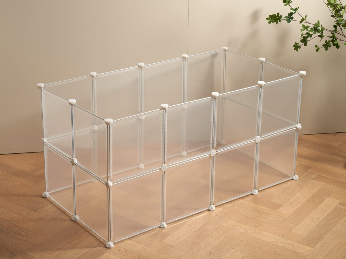 LURIVA transparent playpen shows a clear view for supervising your small pet.