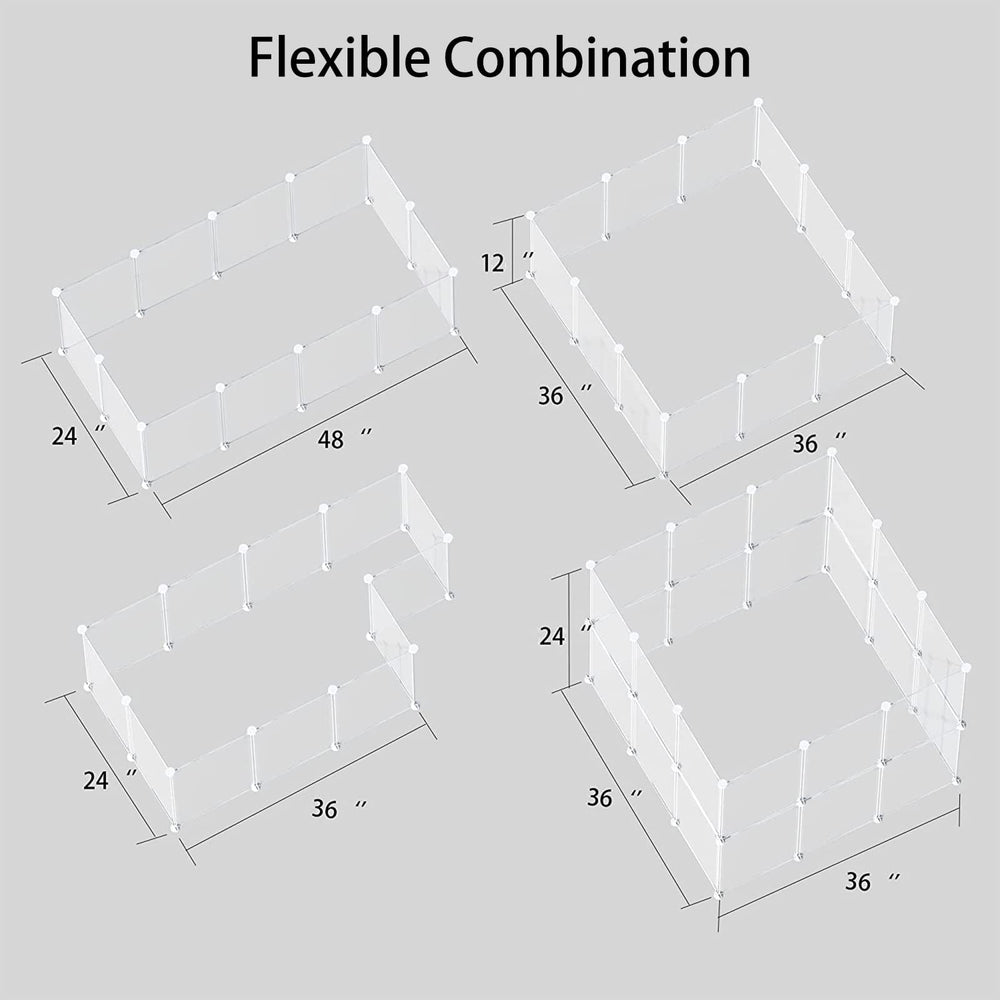 LURIVA white clear plastic playpen is lightweight and portable for travel.