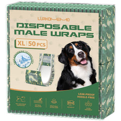 LURKOMEMO XL male dog diapers in package, offering reliable protection for daily use.