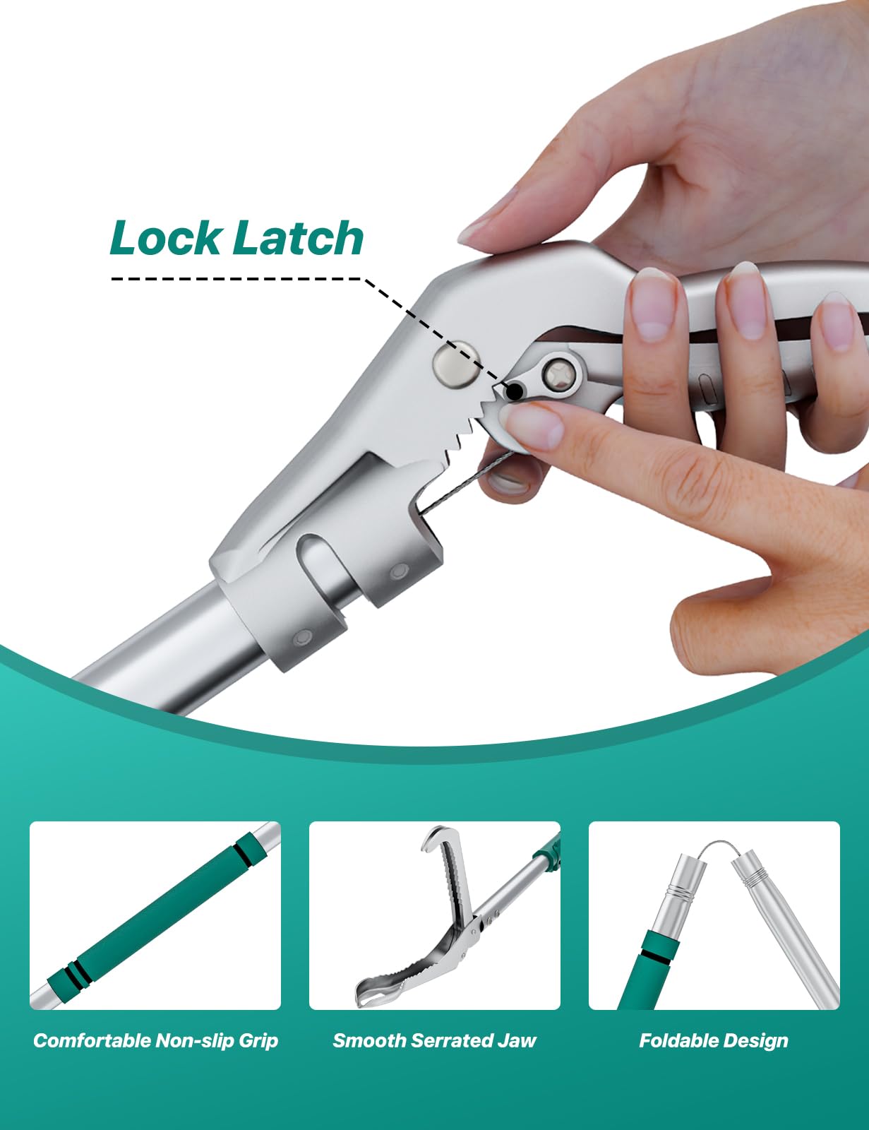 LURMMUE jaws with serrations provide a firm, gentle grip on reptiles.