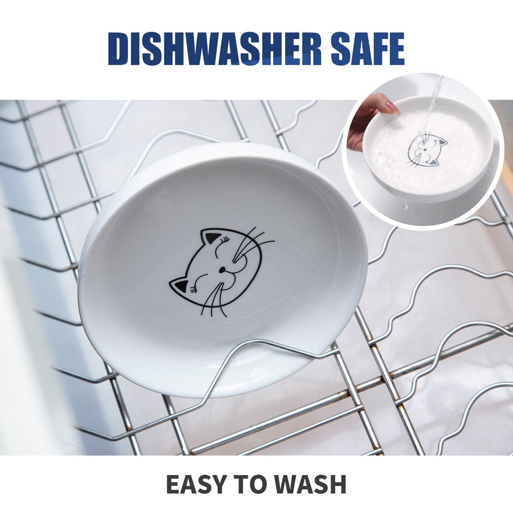 Lusifaco dishwasher-safe ceramic cat bowls simplify post-meal cleanup