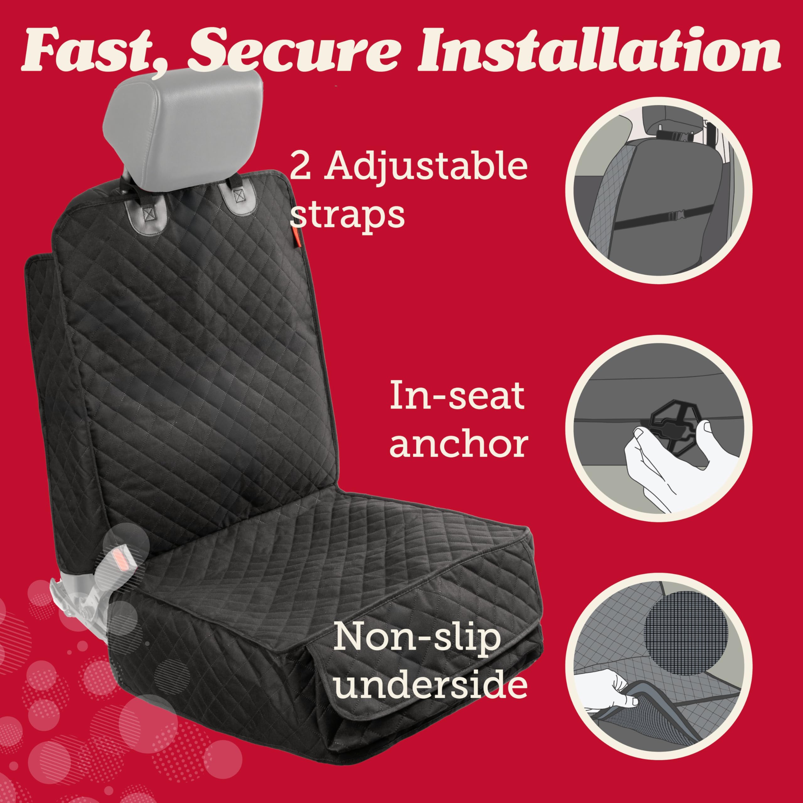 Lusso Gear non-slip backing keeps the cover in place.