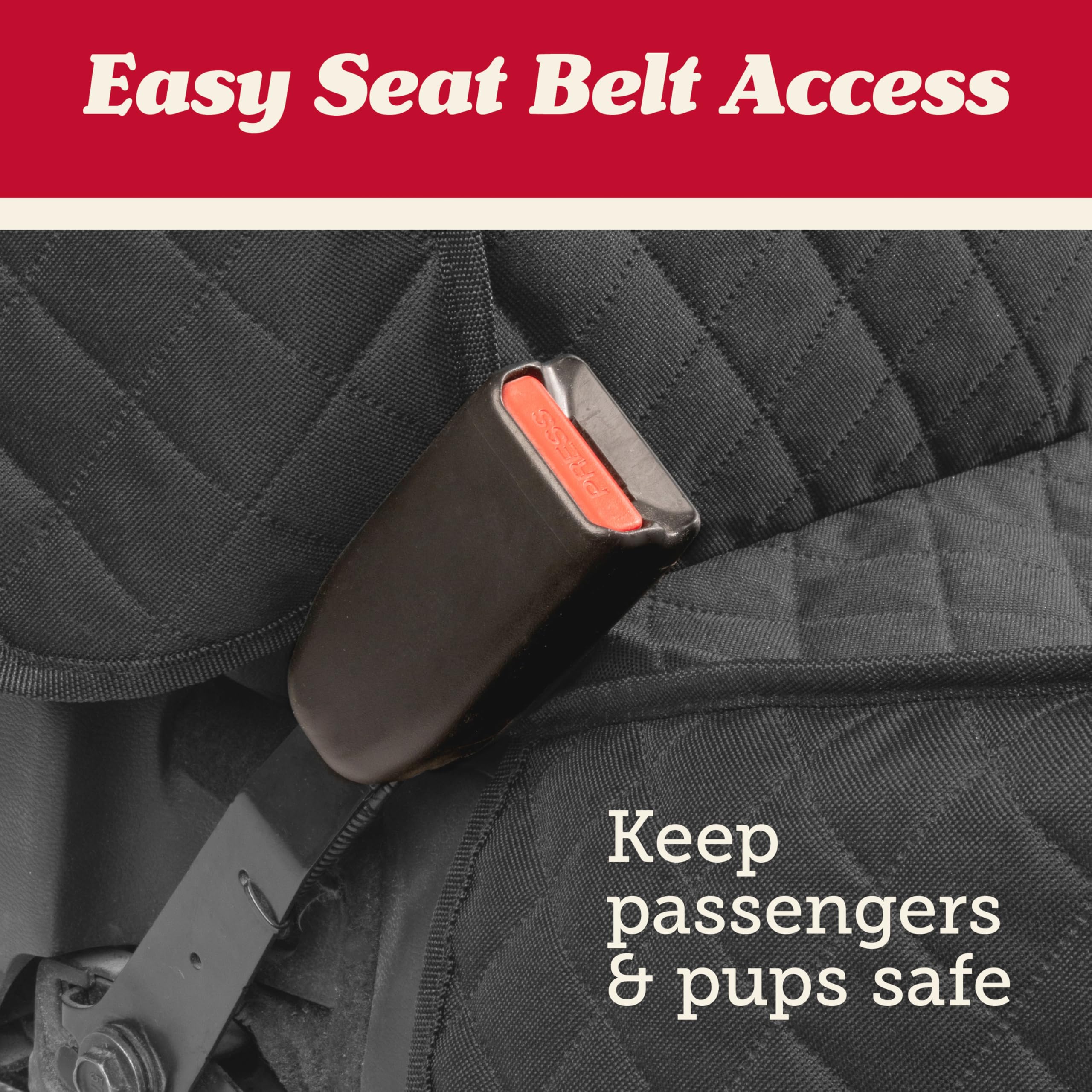 Lusso Gear seat cover with anchors for secure installation.