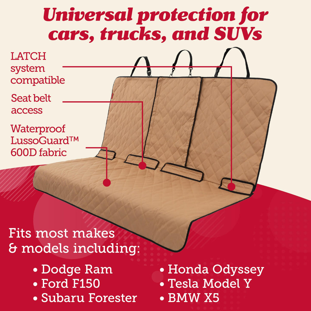 Lusso Gear waterproof dog seat cover with Oxford fabric keeps muddy paws off your upholstery