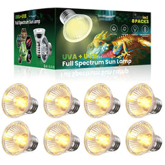 Lustaled 8Pack heat lamp bulbs in packaging for easy replacement and reliable heat distribution.