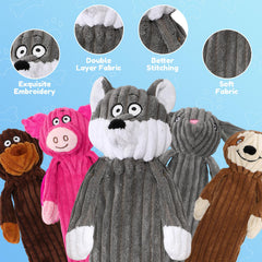 Luudoogs rabbit no-stuffing toy supports tug-of-war and bonding during playtime