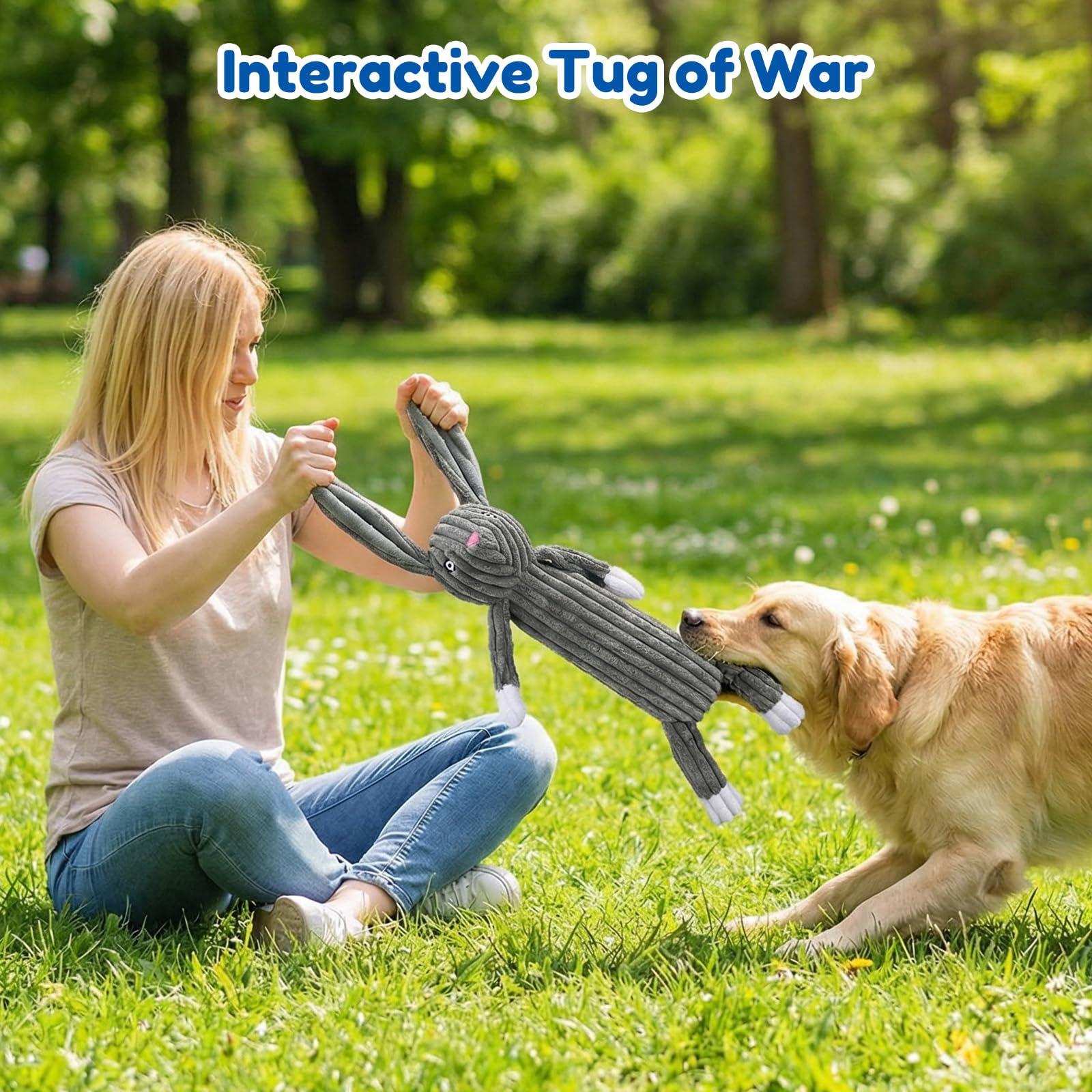 Luudoogs durable plush toy tug design promotes interactive play and bonding
