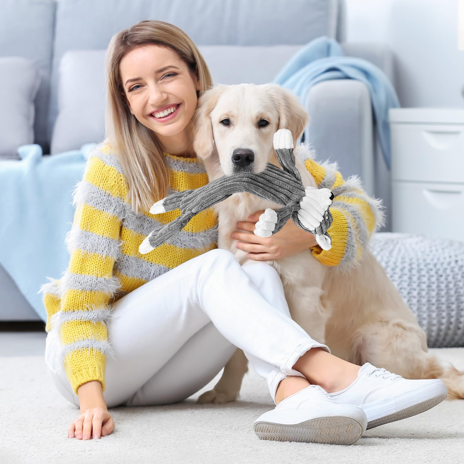 Luudoogs squeaky crinkle toy enhances solo play with engaging sounds