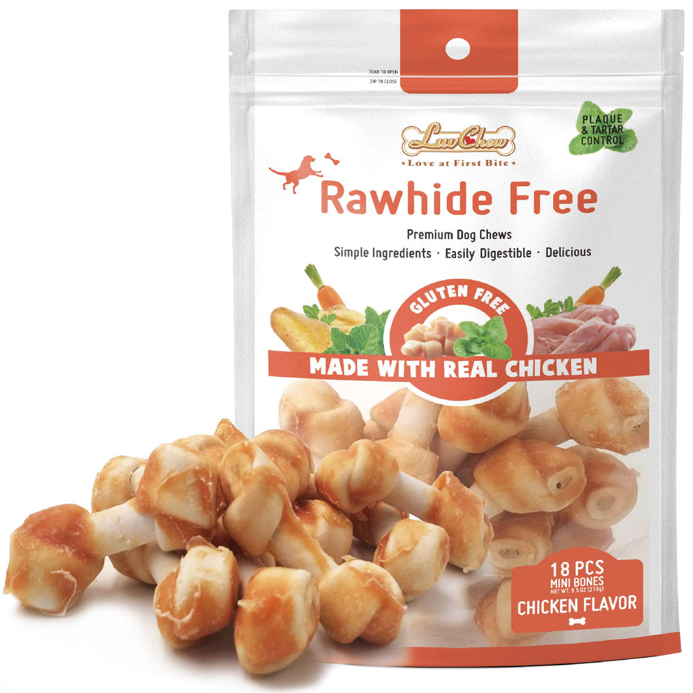 LuvChew Premium dog chews real-chicken-pack, a protein-rich snack for dogs.