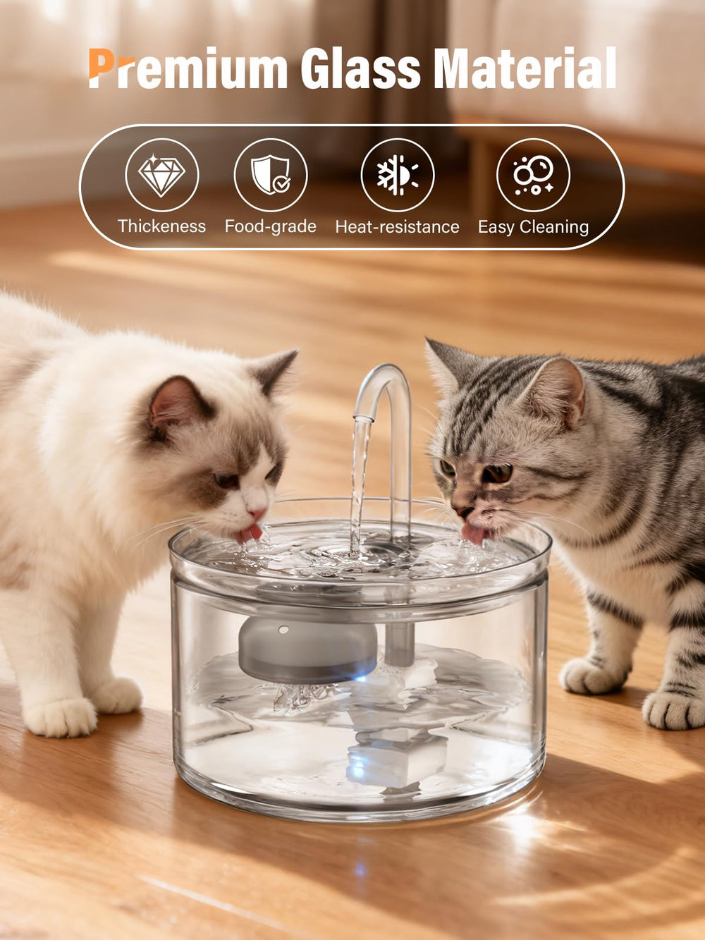 LUVMYPETT 4-layer filtration visible in compact system for cleaner drinking water