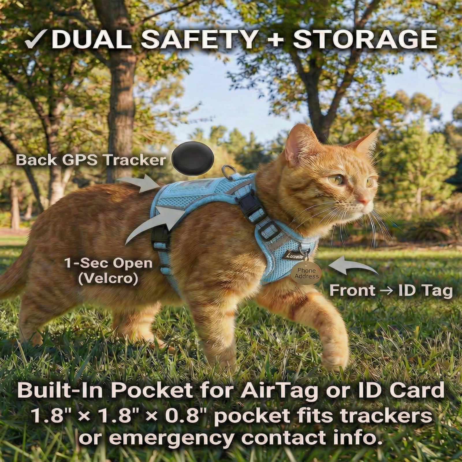 Luxelle soft breathable mesh fabric keeps cats comfortable during daily outings