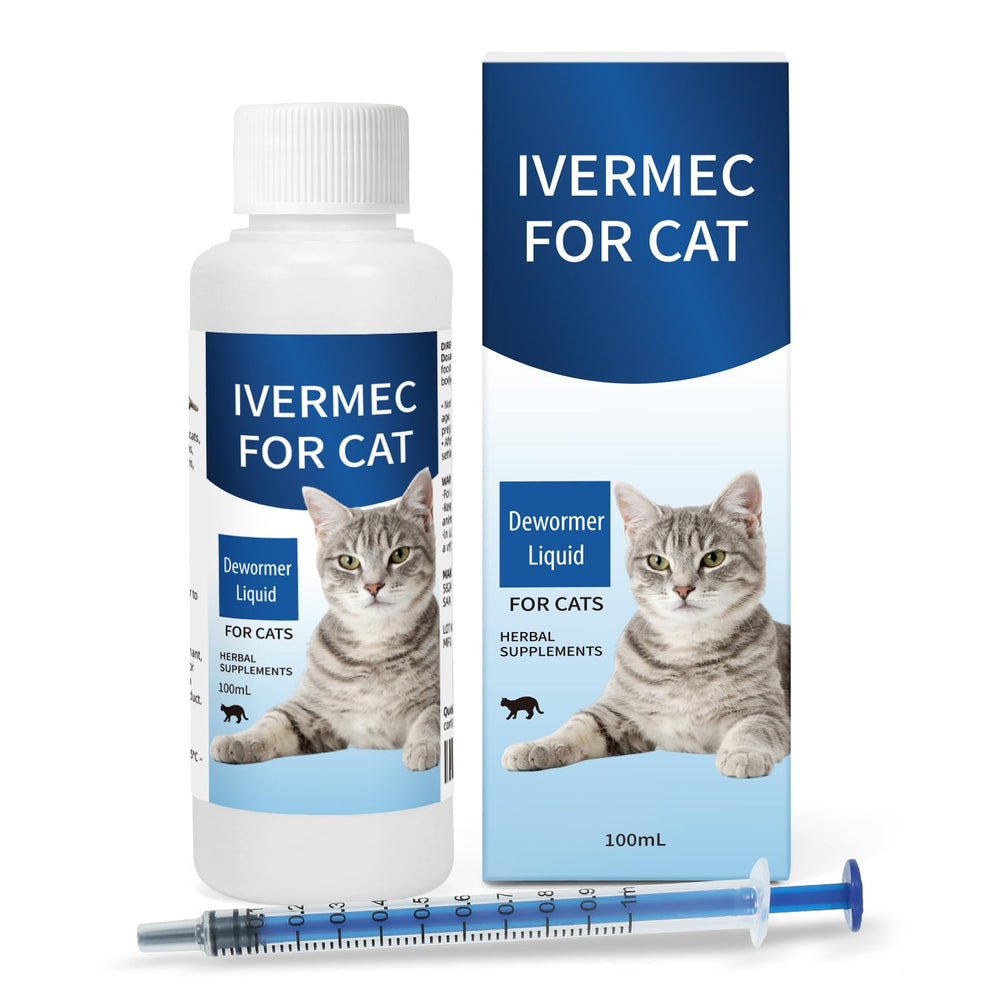 LuxeVib DEWORMER for Cats bottle closeup highlighting broad-spectrum digestive support.