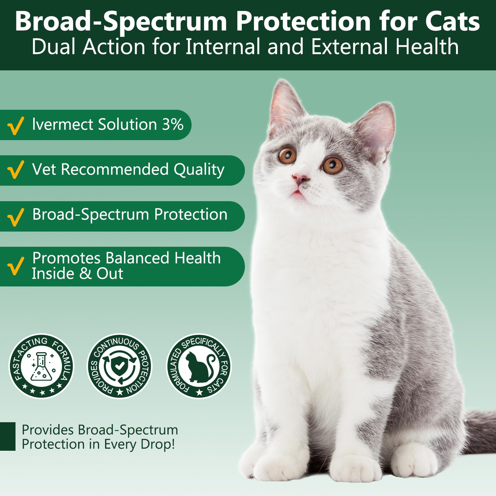 LuxeVib Dewormer packaging highlighting natural broad-spectrum formula for cats.