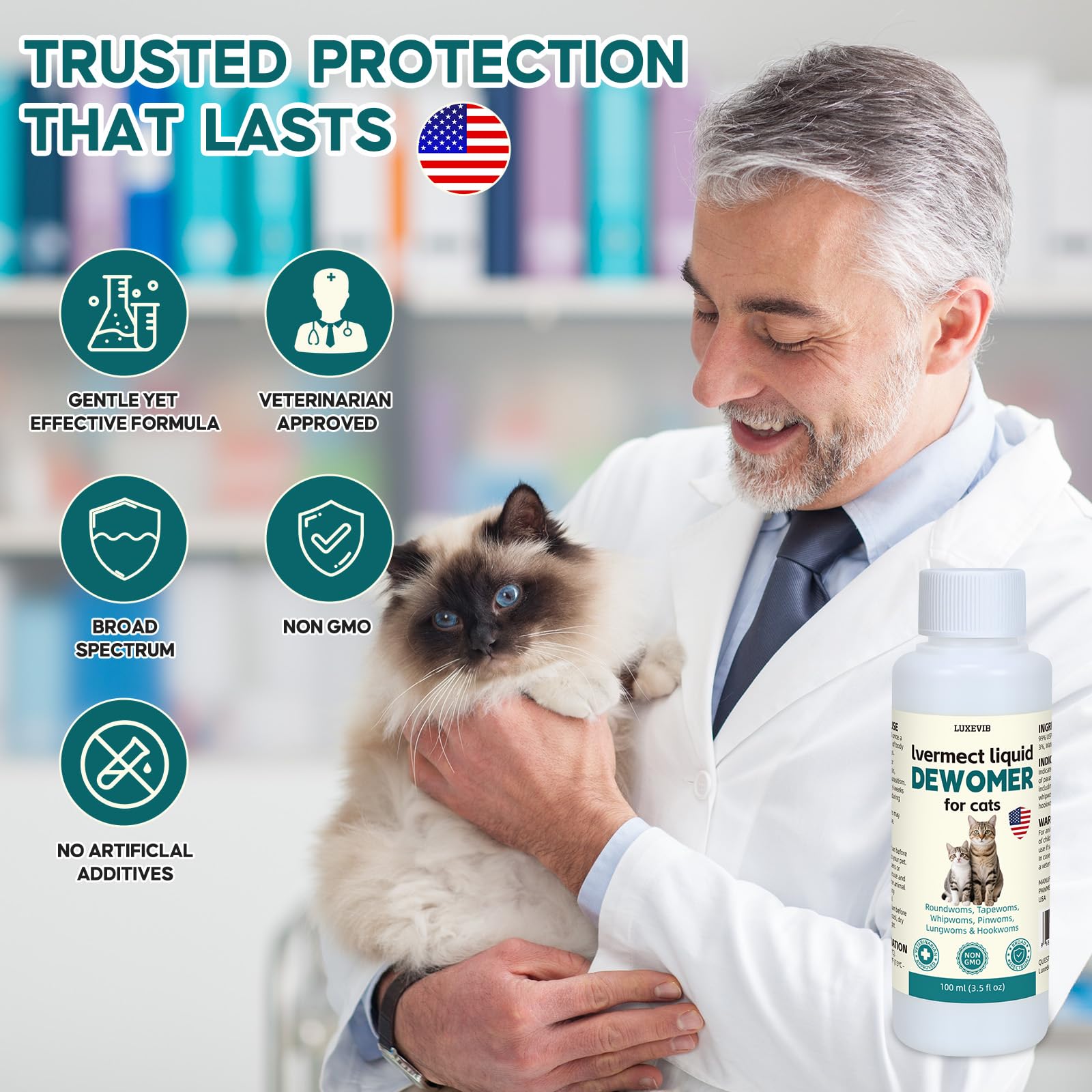 LuxeVib Dewormer liquid mixed with food shows seamless integration into meals