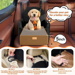 Elevated view helps dogs enjoy scenery while riding.