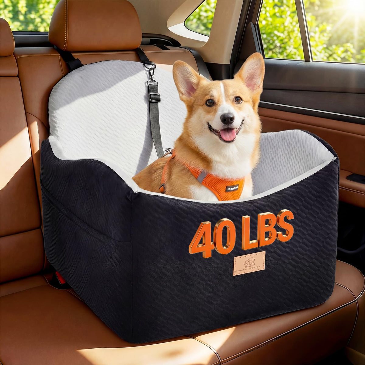 LUXYBEE dog car seat elevates your pet for a better outside view.