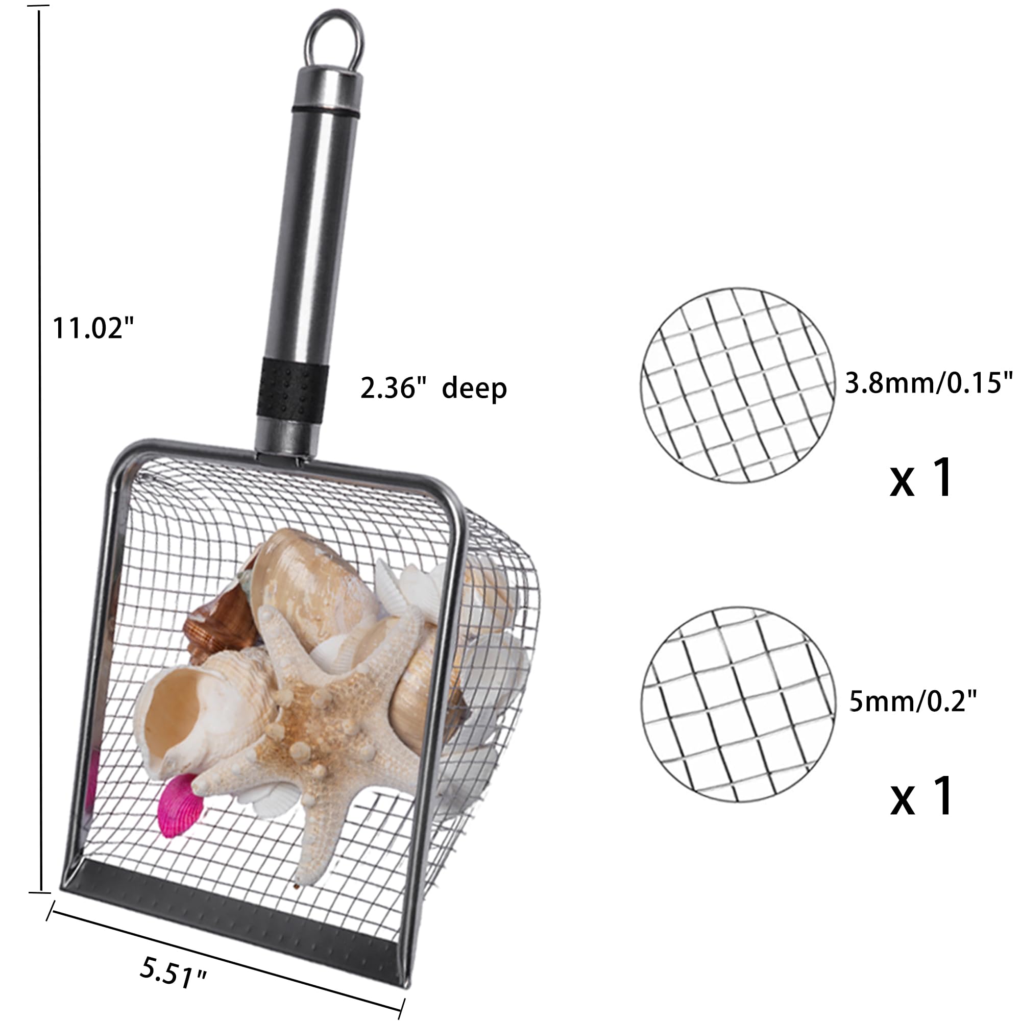 Luxzio versatile scoop suitable for litter boxes, terrariums, and beach sand.