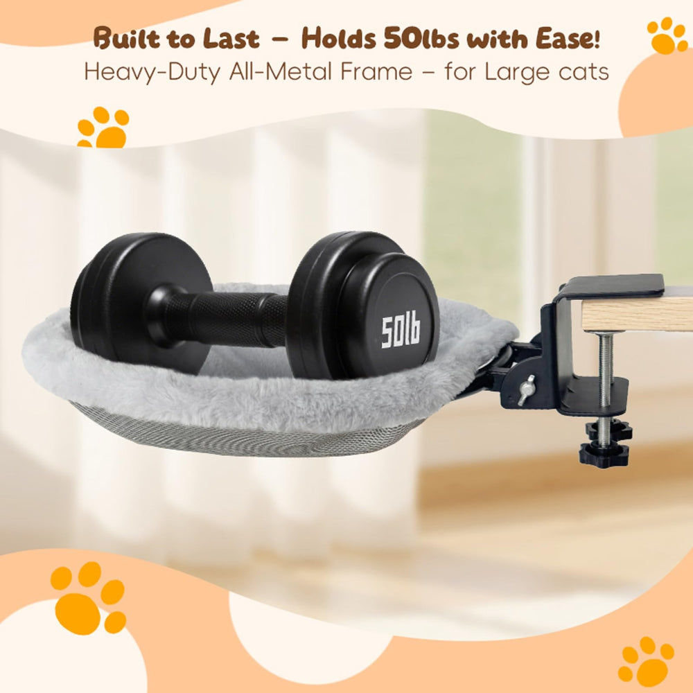 L&W BROS heavy-duty clamps keep the desk mount secure during jumps.