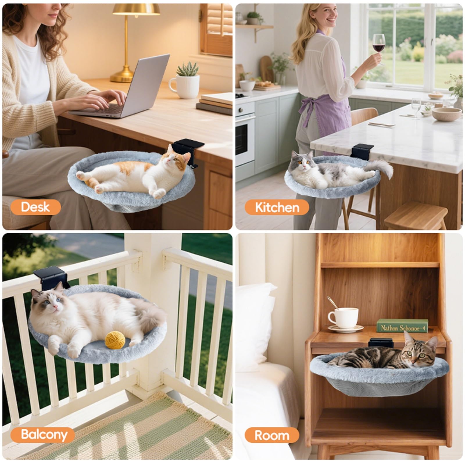L&W BROS non-slip base provides stable perch without desk damage.