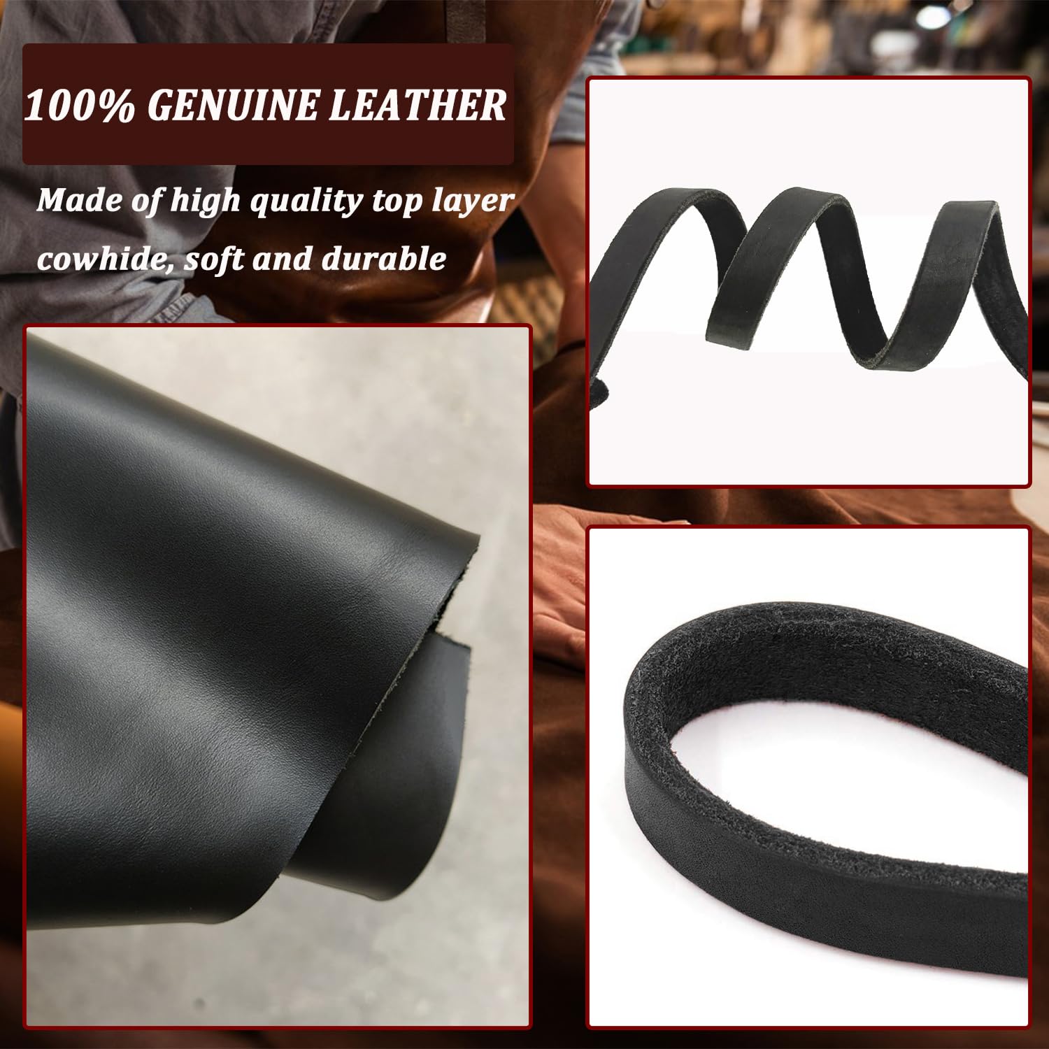 LWBMG leather dog leash with copper hook for secure training sessions